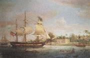 Thomas Whitcombe Approaching Calcutta oil painting on canvas